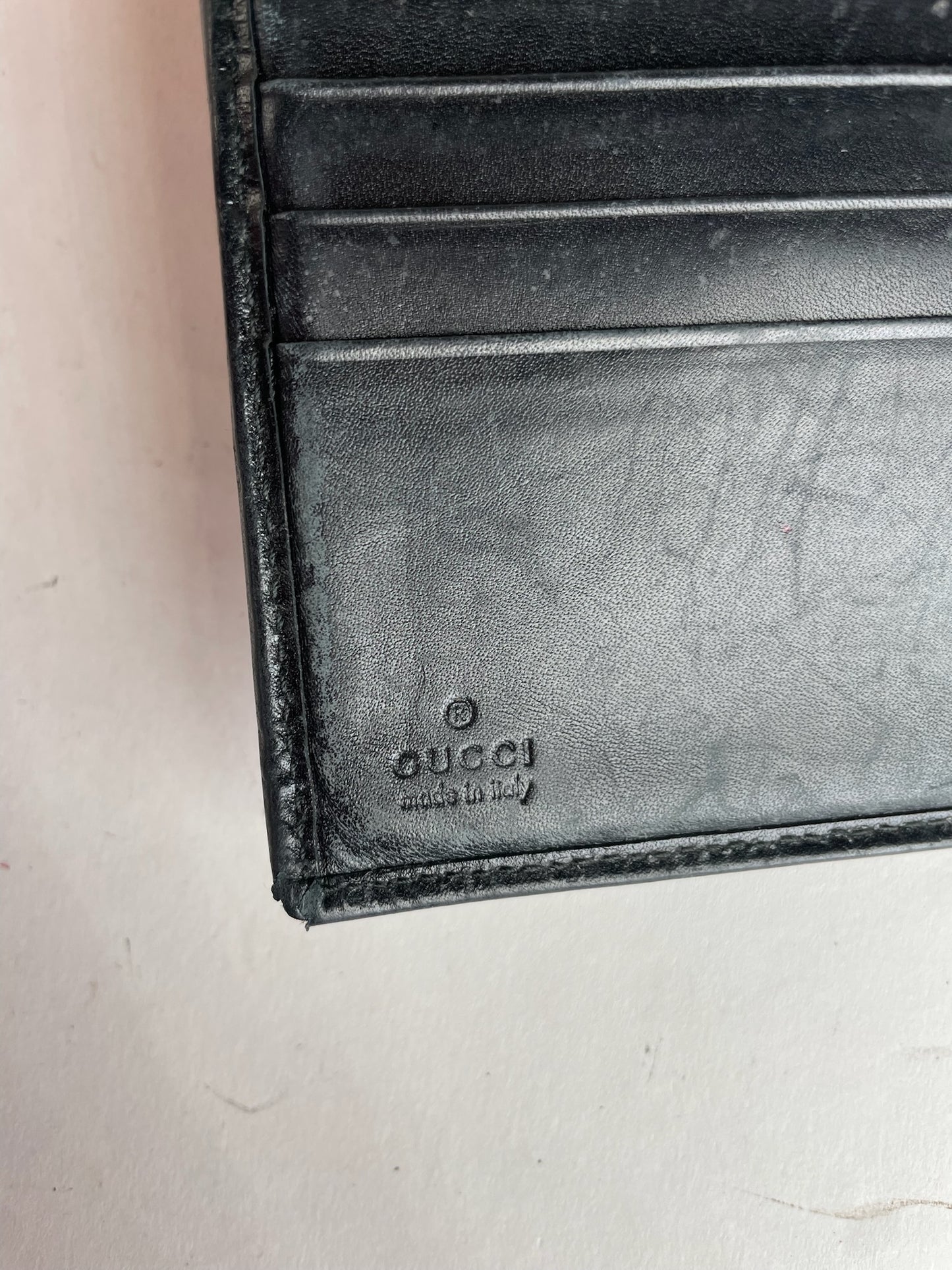 Vintage Gucci Monogram Jackie Leather Wallet Black