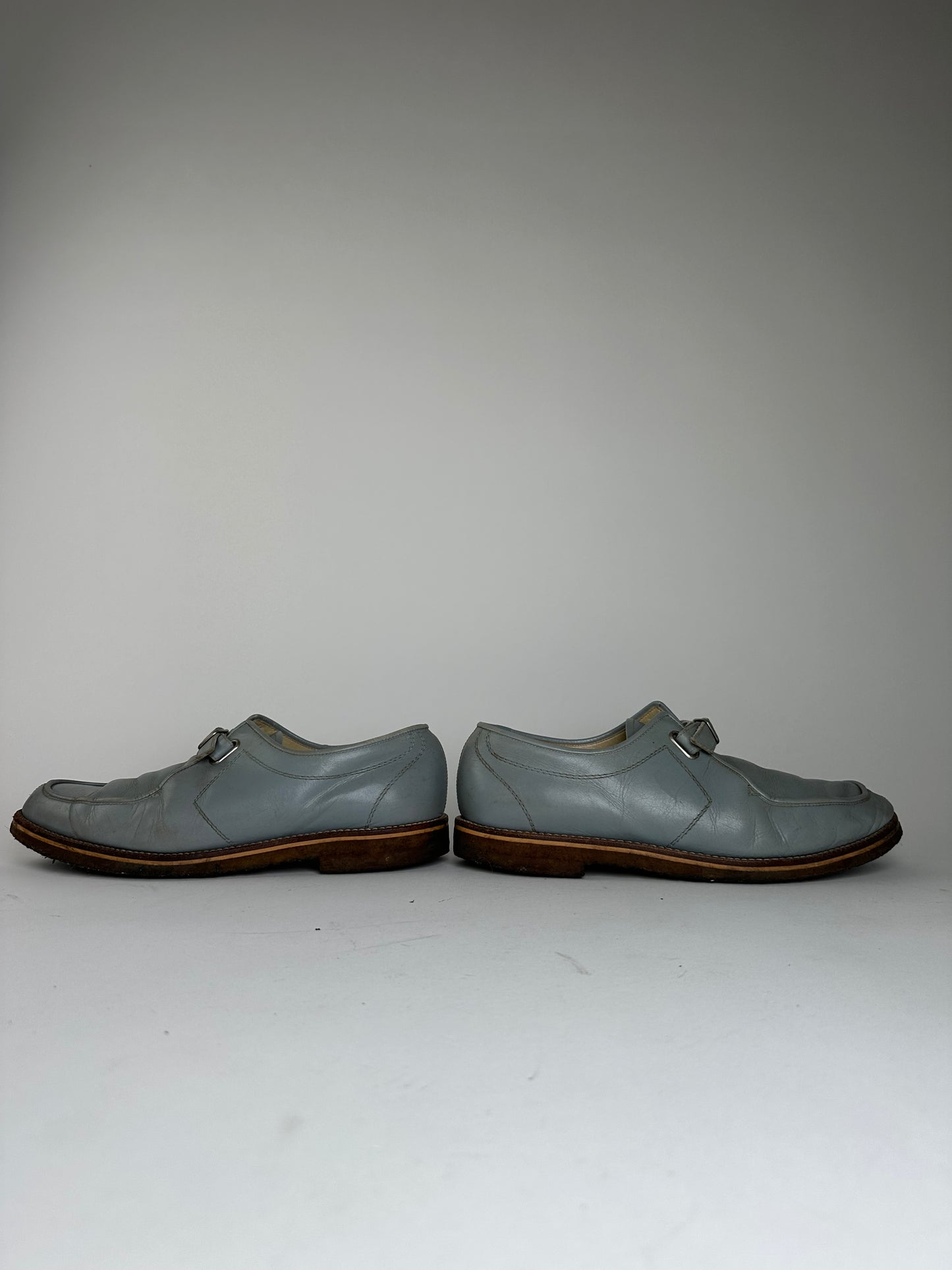 Vintage Comme des Garçons Leather Monk Strap Shoes Light Blue EU26.5