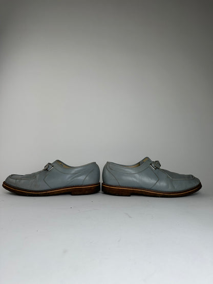 Vintage Comme des Garçons Leather Monk Strap Shoes Light Blue EU26.5