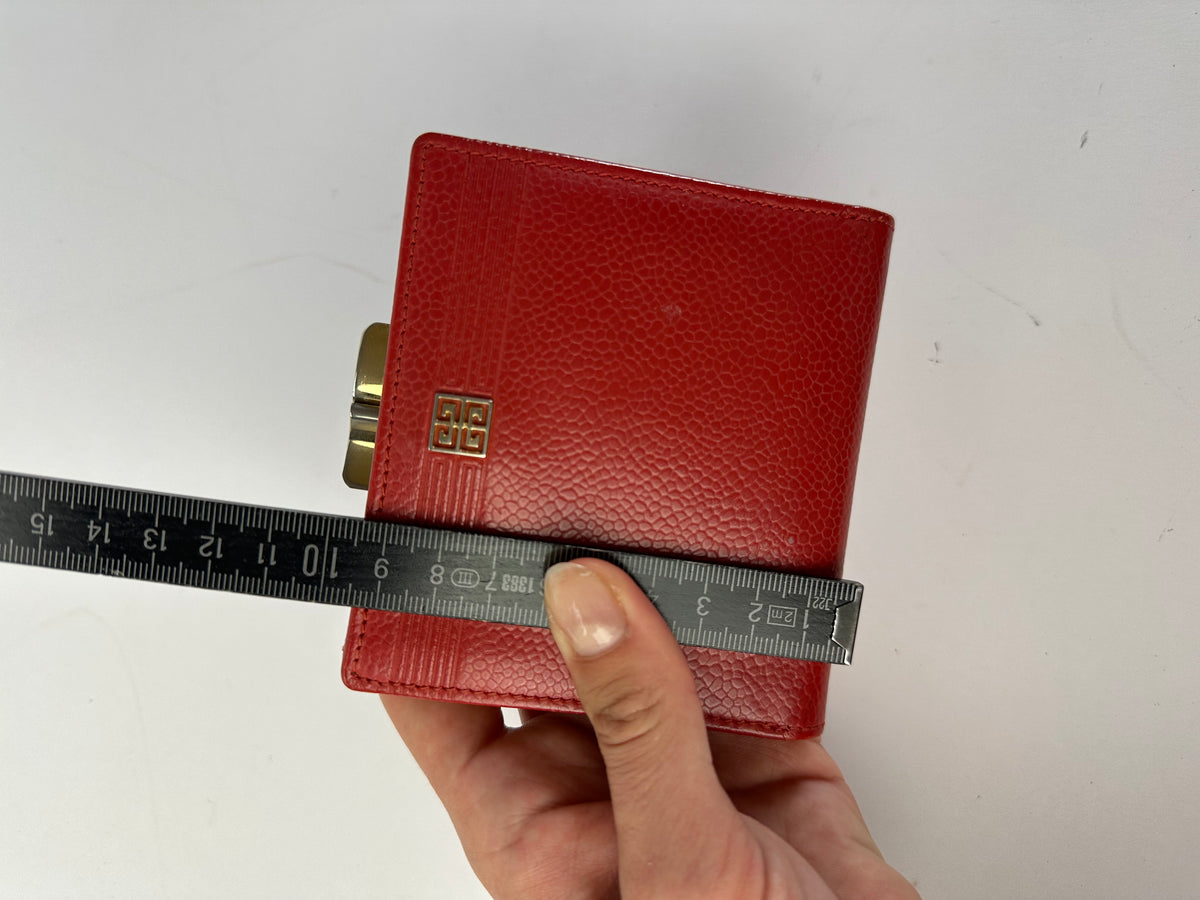Vintage Givenchy 4G Logo Bifold Wallet Late 1970s Red