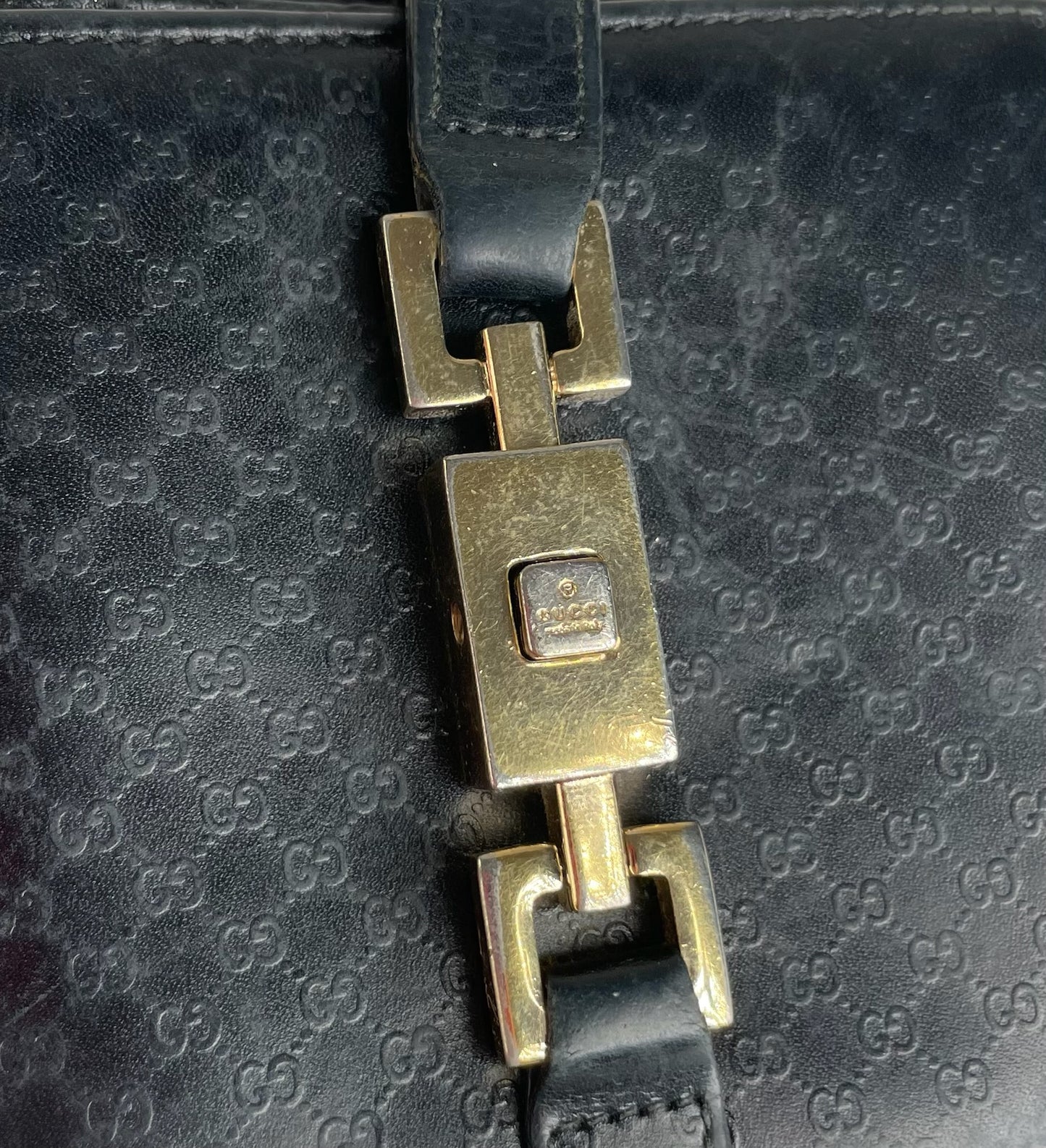 Vintage Gucci Monogram Jackie Leather Wallet Black