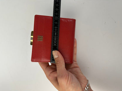 Vintage Givenchy 4G Logo Bifold Wallet Late 1970s Red