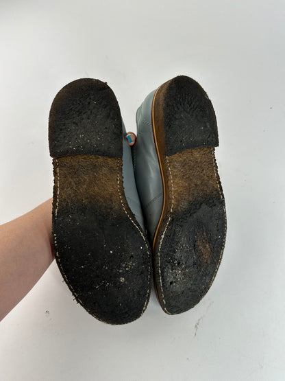 Vintage Comme des Garçons Leather Monk Strap Shoes Light Blue EU26.5