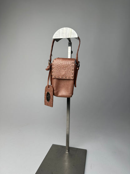 Vintage Fendi Metallic Rose Mini Leather Handbag