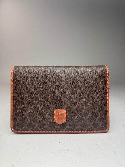 Pochette vintage Celine Triumphe monogramme marron
