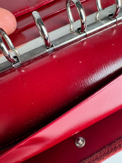 Vintage Gucci Suede & Patent Leather Horsebit Organizer / Wallet Red