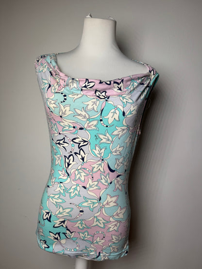 Vintage Emilio Pucci Abstract Top Blue White Purple