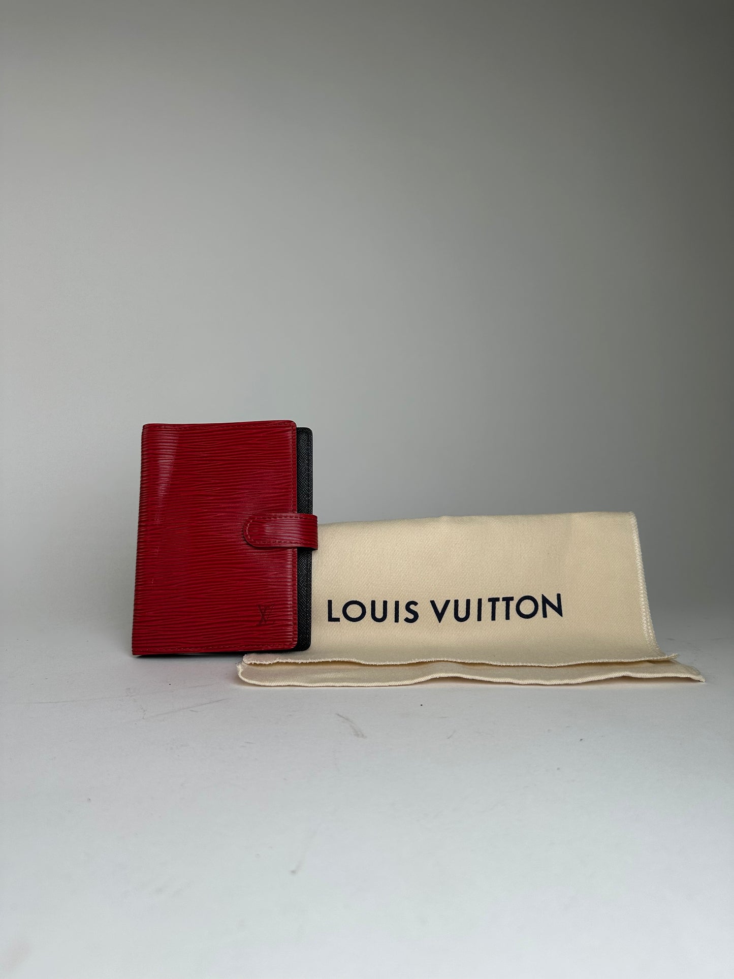 Vintage Louis Vuitton Epi Leather Wallet Red Black Gold