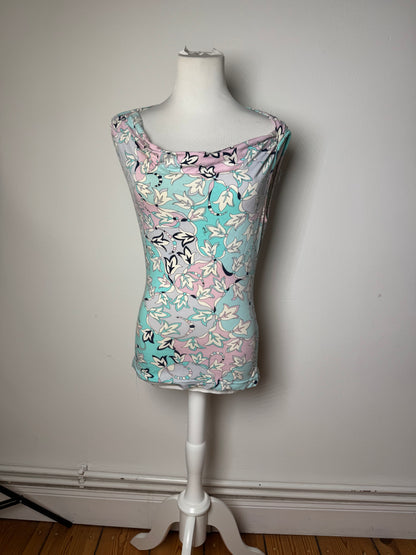 Vintage Emilio Pucci Abstract Top Blue White Purple