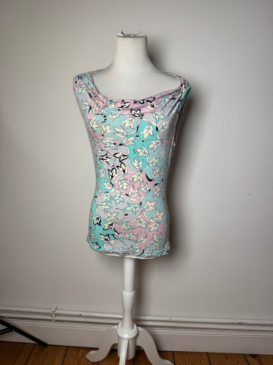 Vintage Emilio Pucci Abstract Top Blue White Purple