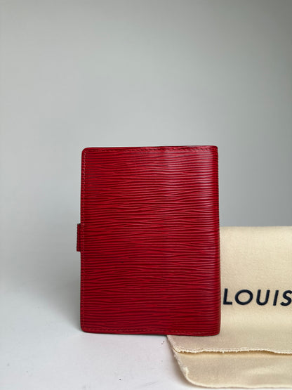 Vintage Louis Vuitton Epi Leather Wallet Red Black Gold