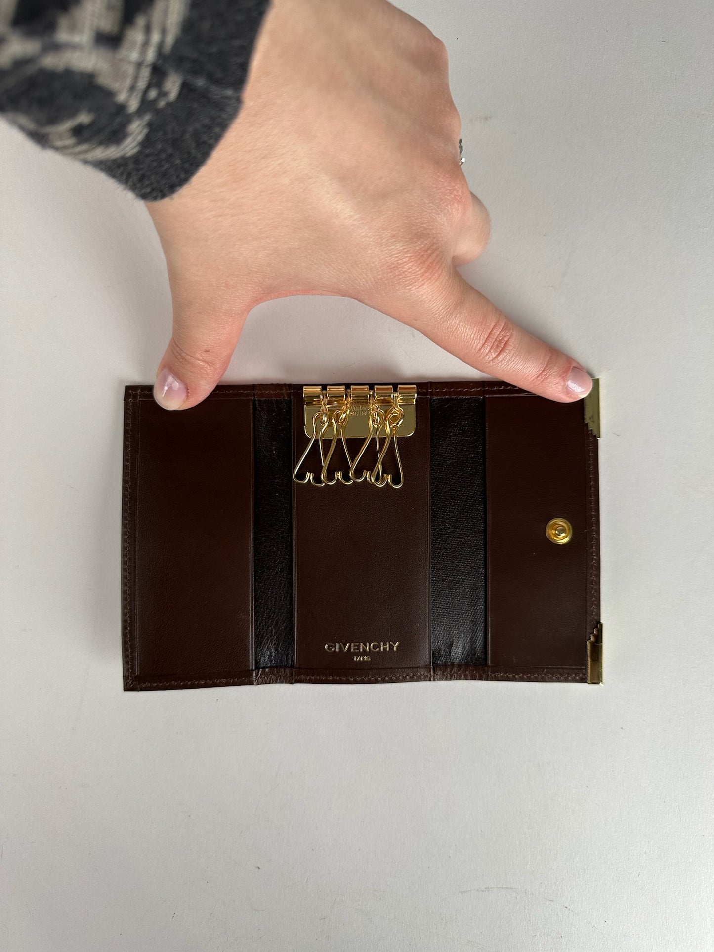 Vintage Givenchy Leather Key Holder Brown