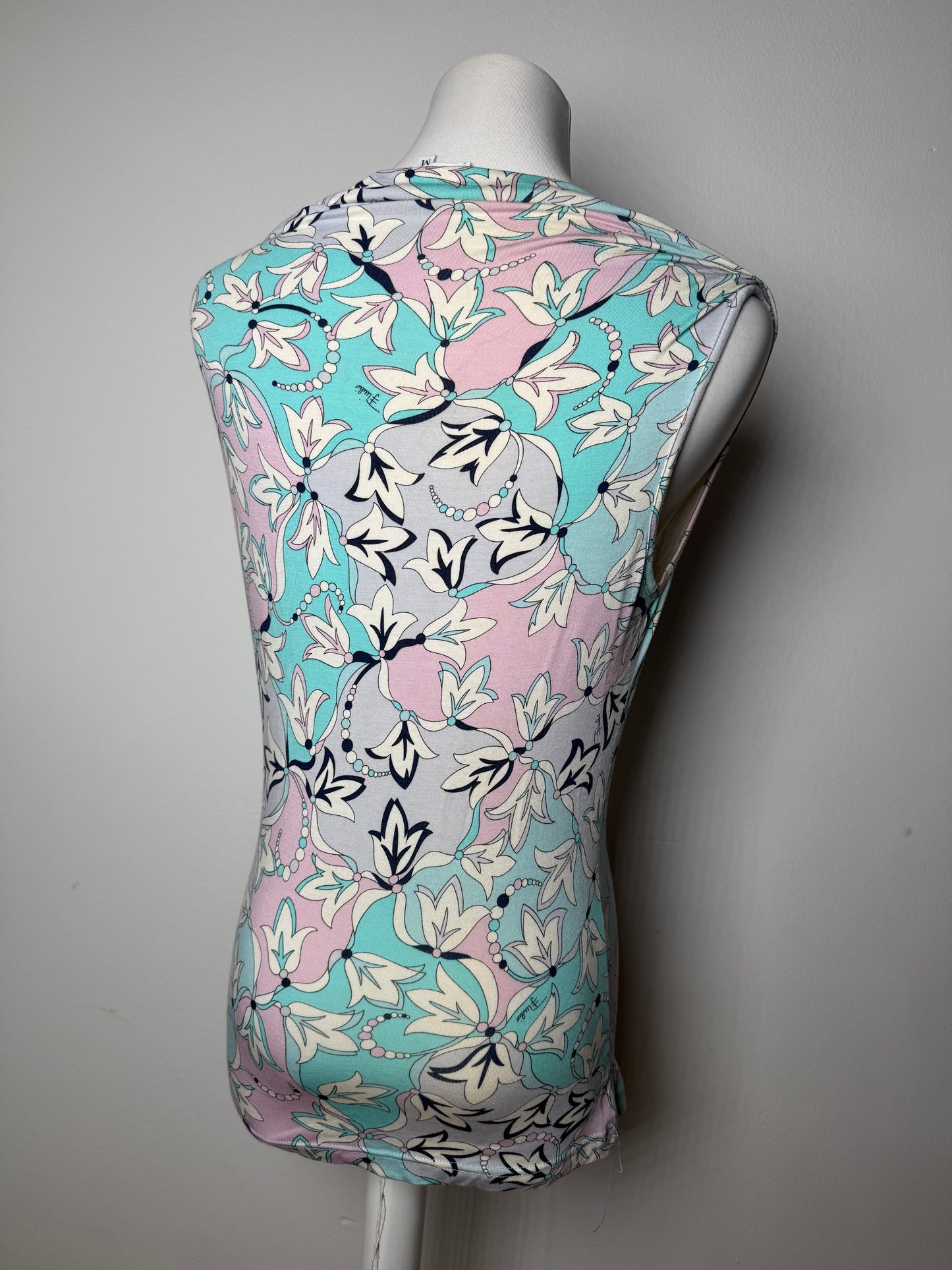 Vintage Emilio Pucci Abstract Top Blue White Purple