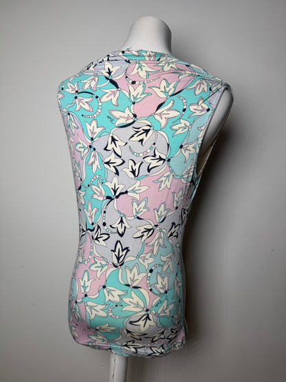 Vintage Emilio Pucci Abstract Top Blue White Purple