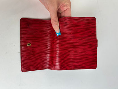 Vintage Louis Vuitton Epi Leather Wallet Red Black Gold