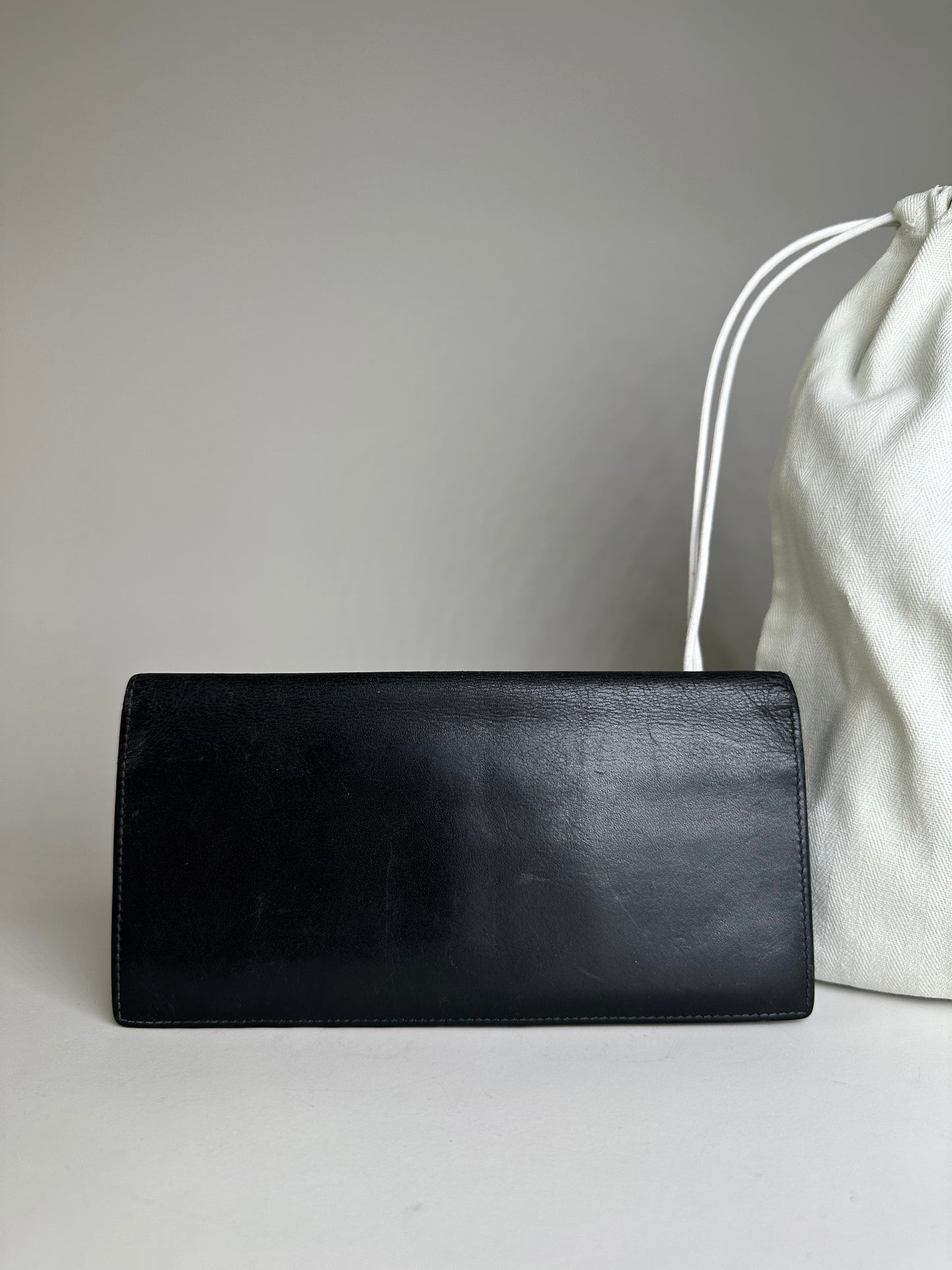 Vintage Loewe Leather Long Wallet Black