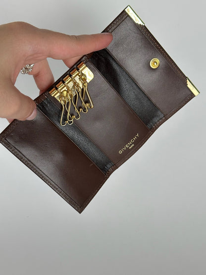 Vintage Givenchy Leather Key Holder Brown