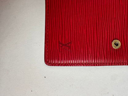 Vintage Louis Vuitton Epi Leather Wallet Red Black Gold