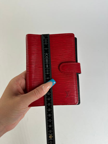 Vintage Louis Vuitton Epi Leather Wallet Red Black Gold