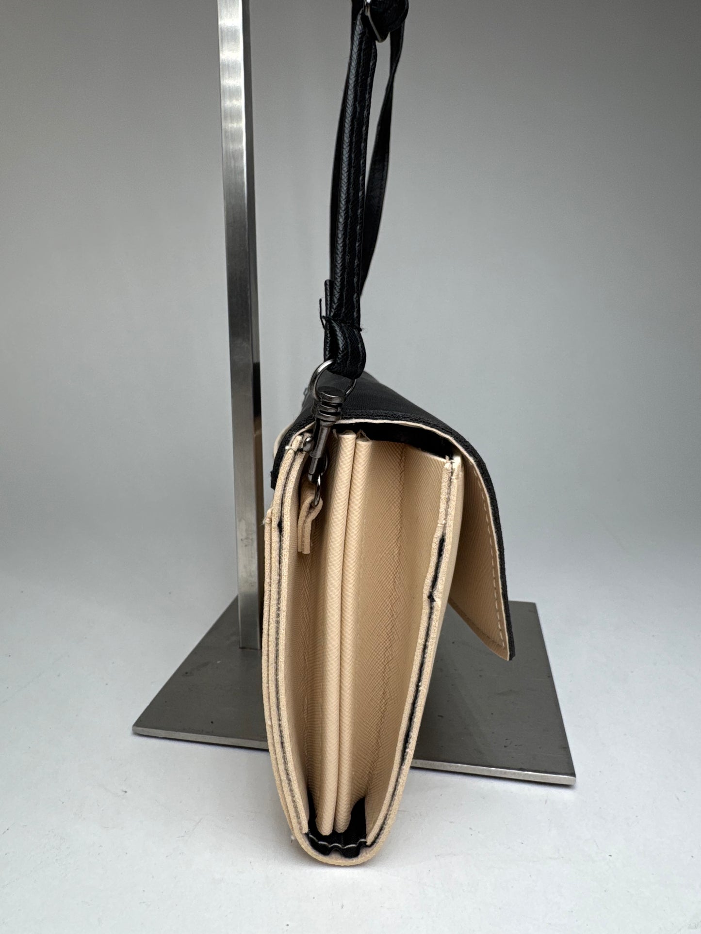 Vintage Yohji Yamamoto 2 Way leather bag black/beige