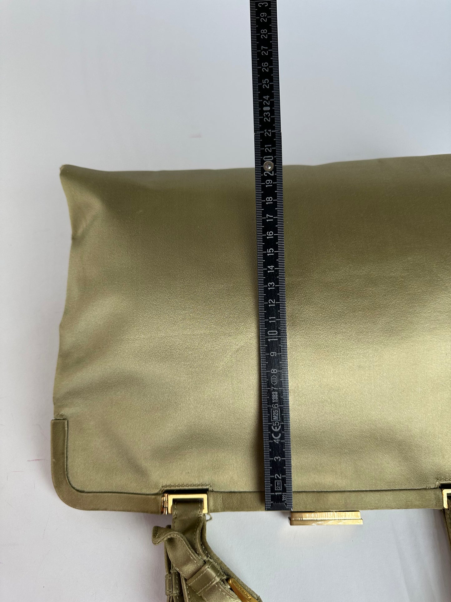 Vintage Prada Flap Handbag Green Gold