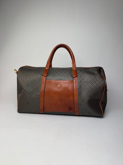 Vintage Balenciaga Abstract Leather Dufdel Bag Green Brown