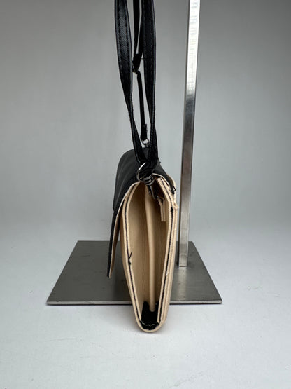 Vintage Yohji Yamamoto 2 Way leather bag black/beige