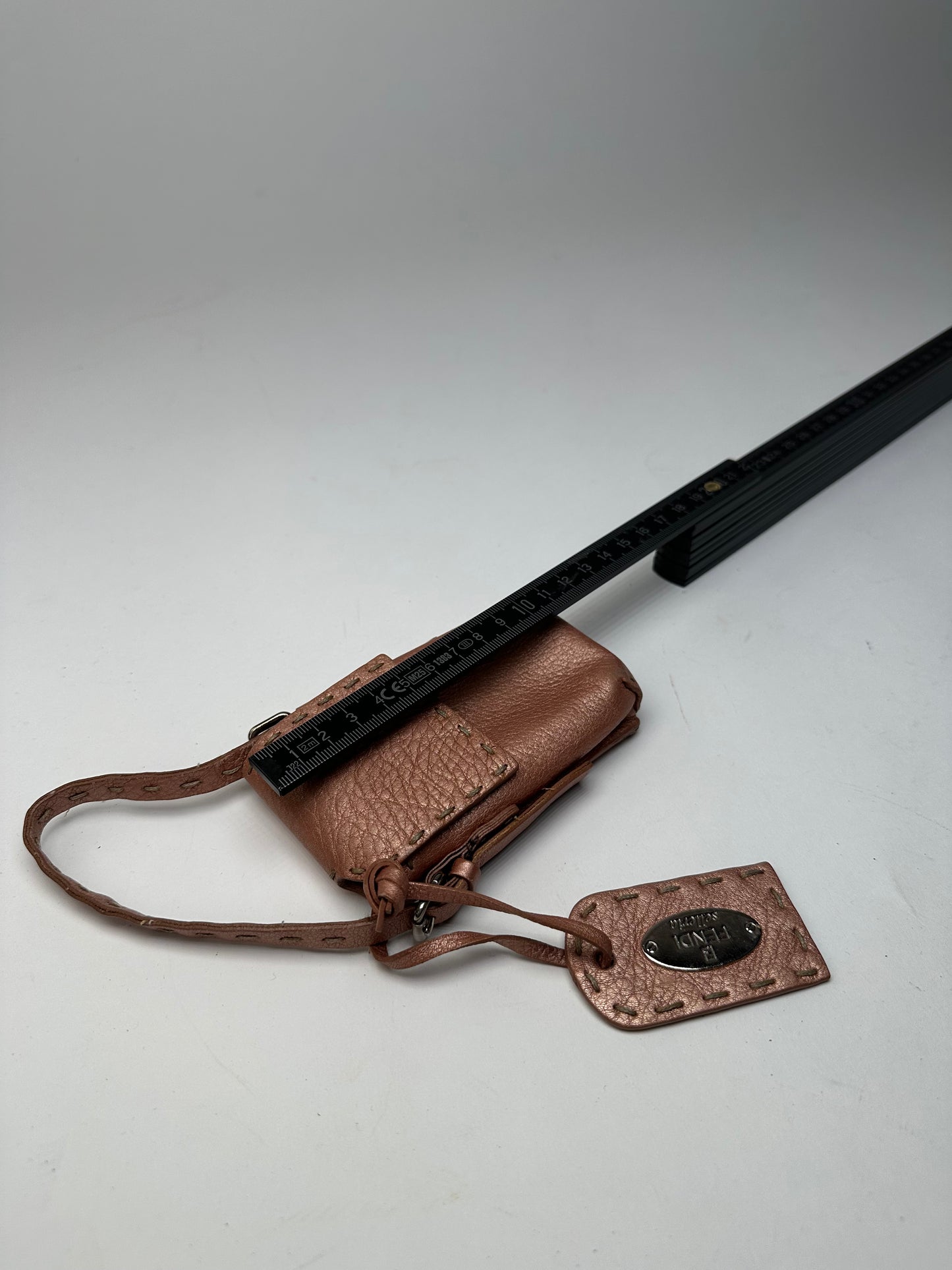 Vintage Fendi Metallic Rose Mini Leather Handbag