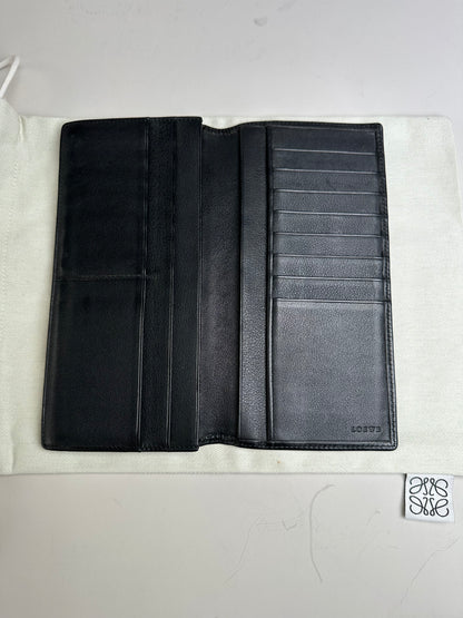 Vintage Loewe Leather Long Wallet Black