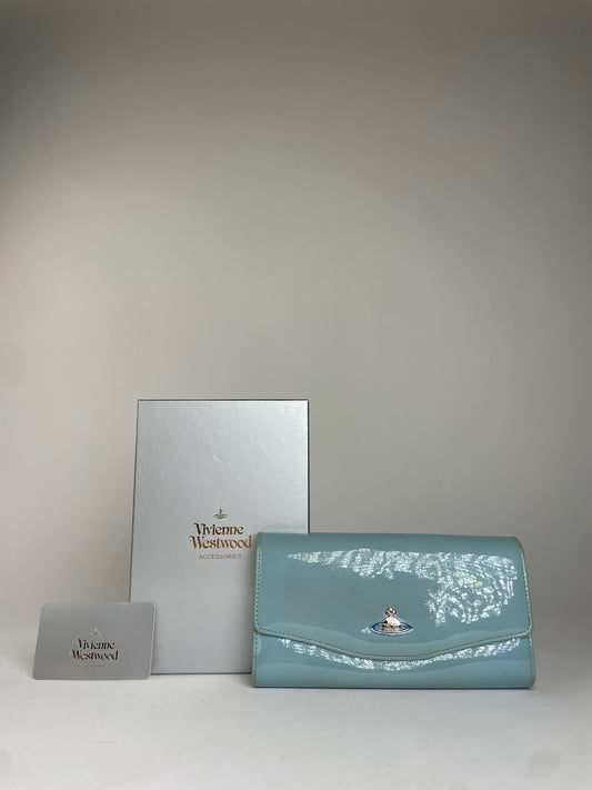Vintage Vivienne Westwood Patent Leather Wallet Baby Blue