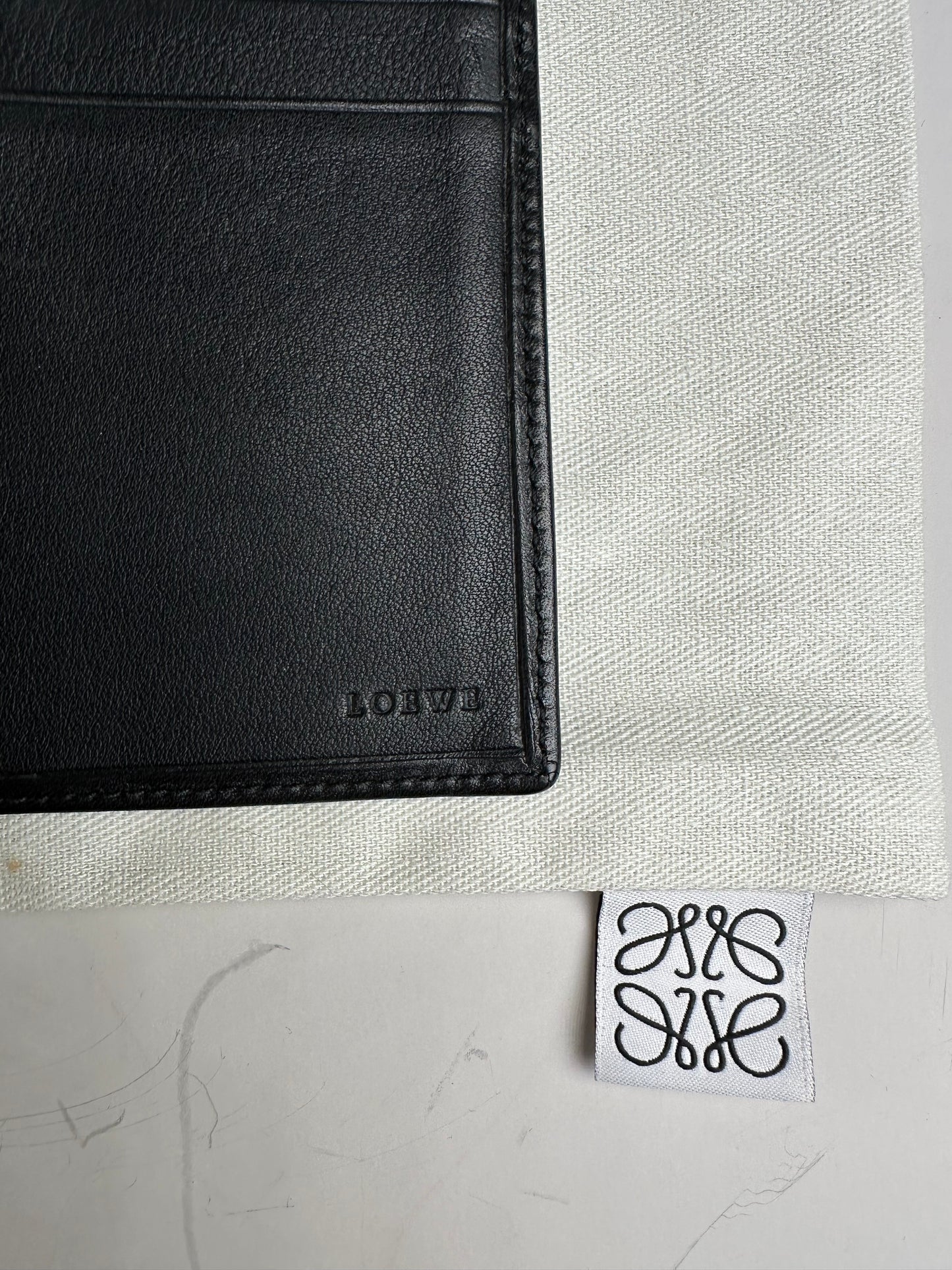Vintage Loewe Leather Long Wallet Black