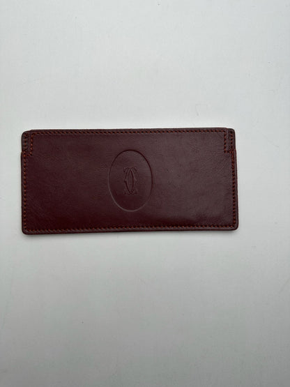 Vintage Cartier Leather ID Holder burgundy