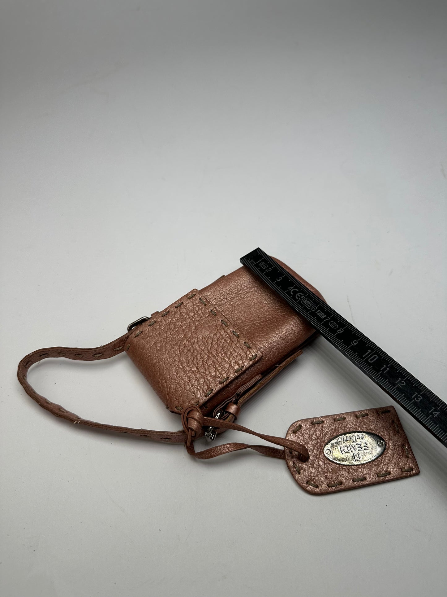 Vintage Fendi Metallic Rose Mini Leather Handbag