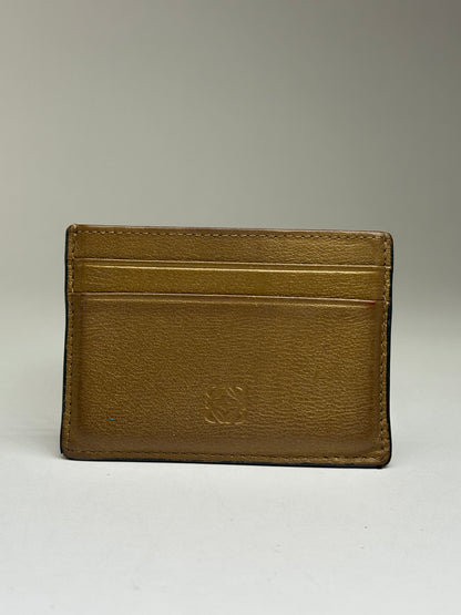 Vintage Loewe Leather Card Holder Bronze