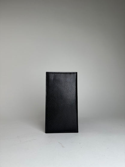 Vintage Celine Leather Wallet Black Gold