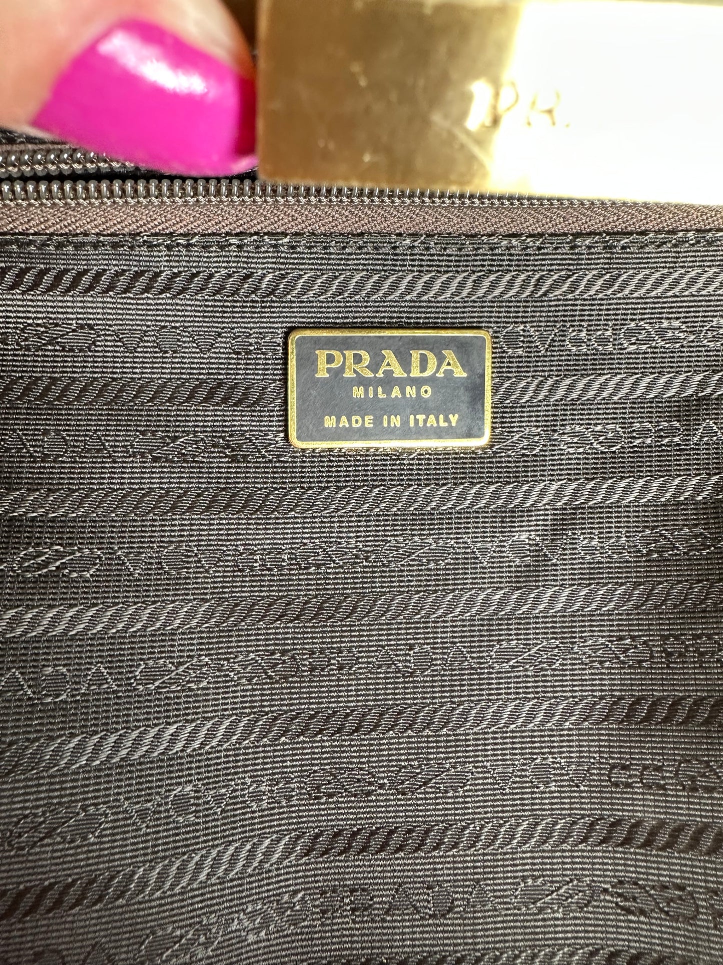 Vintage Prada Flap Handbag Green Gold