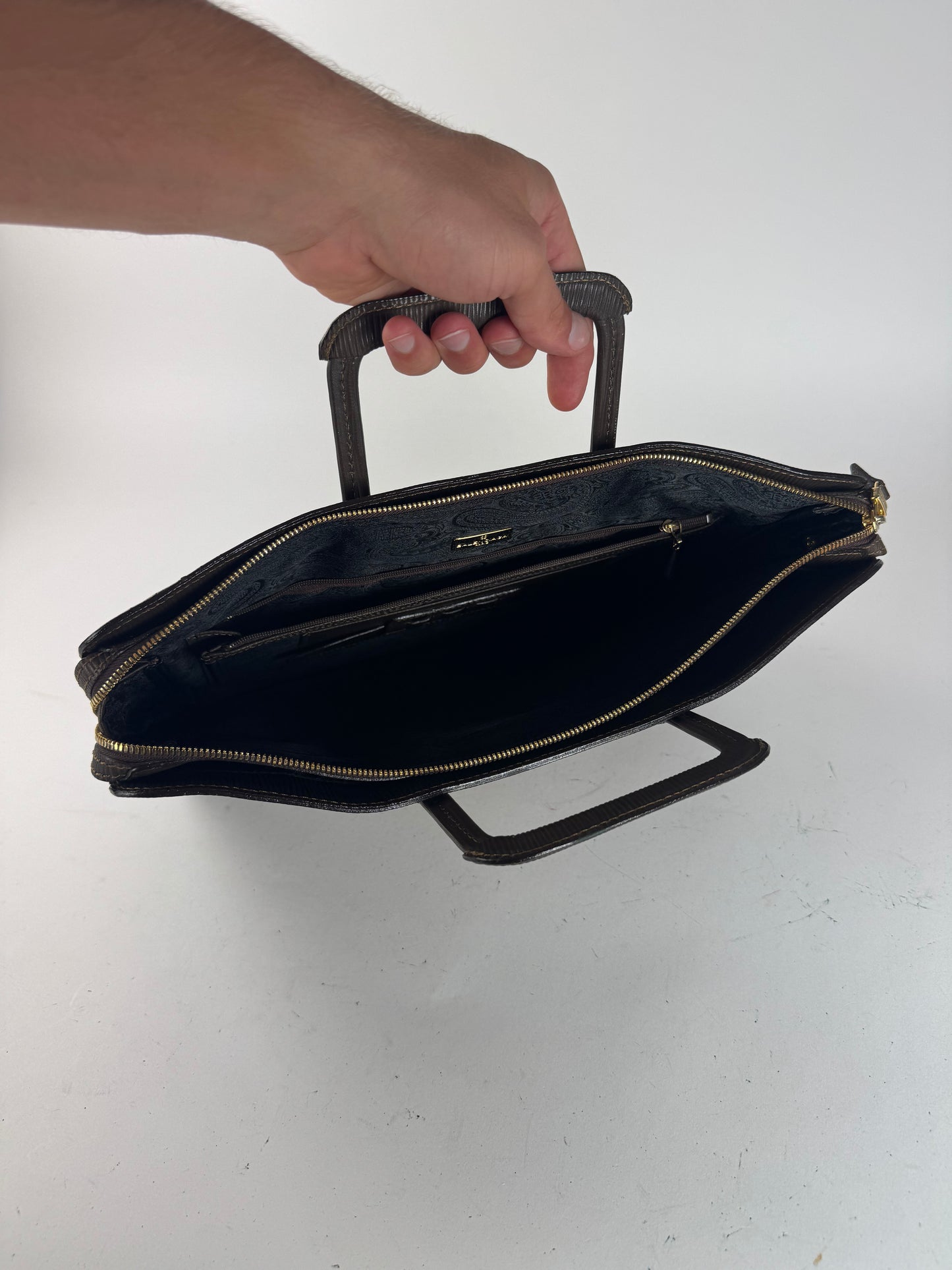 Sac Balenciaga vintage en cuir et laine marron