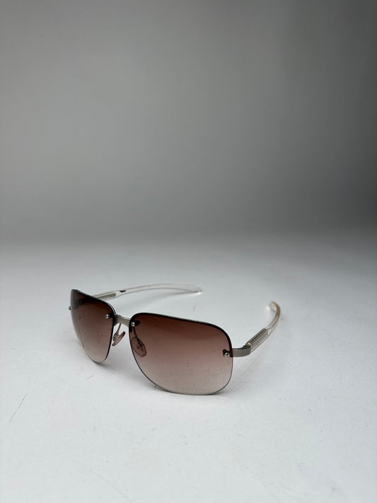 Vintage Prada Transparent Sunglasses Brown White