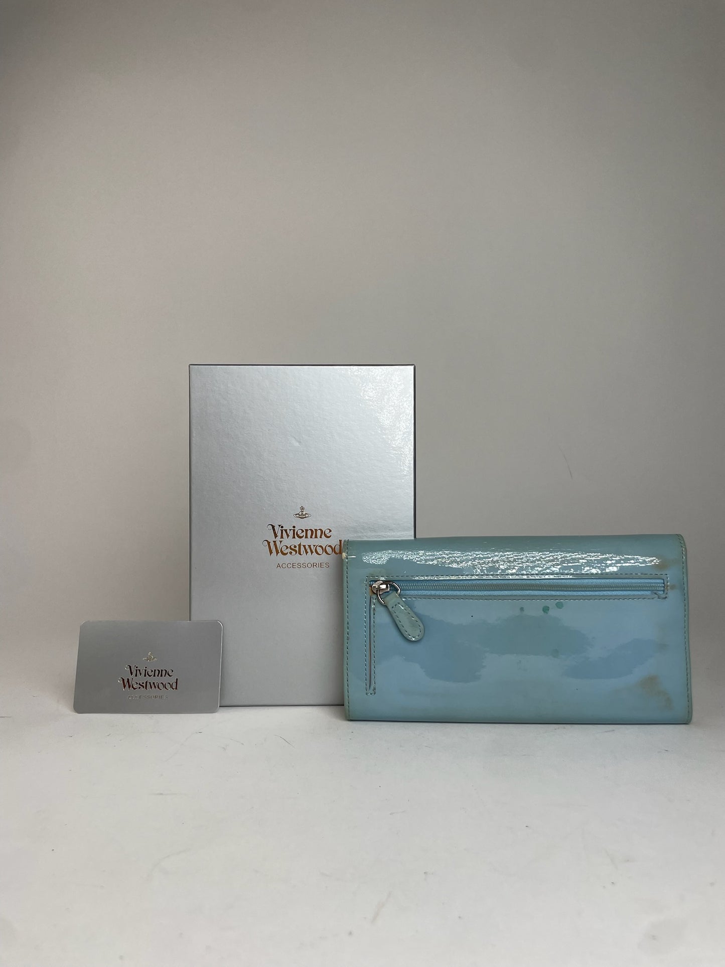 Vintage Vivienne Westwood Patent Leather Wallet Baby Blue