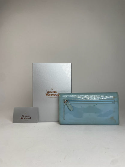 Vintage Vivienne Westwood Patent Leather Wallet Baby Blue