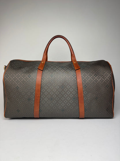 Vintage Balenciaga Abstract Leather Dufdel Bag Green Brown