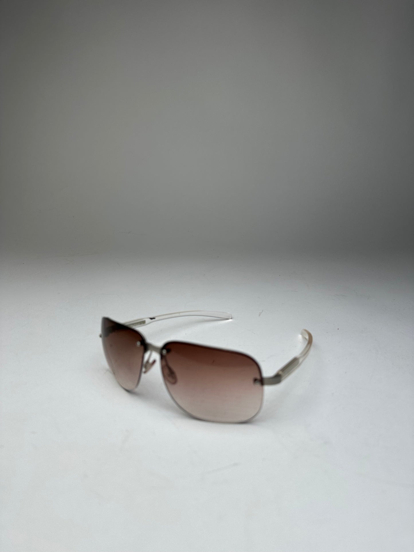 Vintage Prada Transparent Sunglasses Brown White