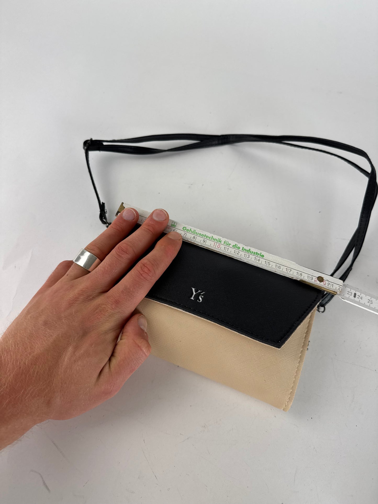 Vintage Yohji Yamamoto 2 Way leather bag black/beige