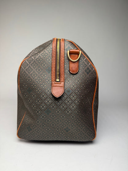 Vintage Balenciaga Abstract Leather Dufdel Bag Green Brown