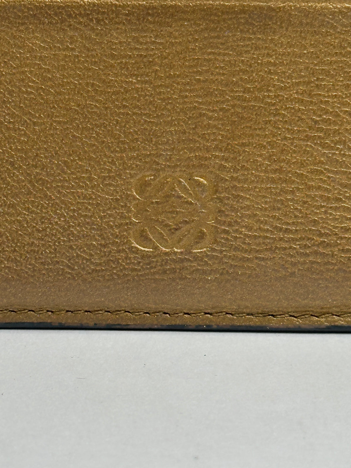 Vintage Loewe Leather Card Holder Bronze