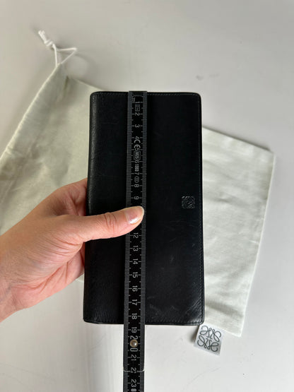 Vintage Loewe Leather Long Wallet Black