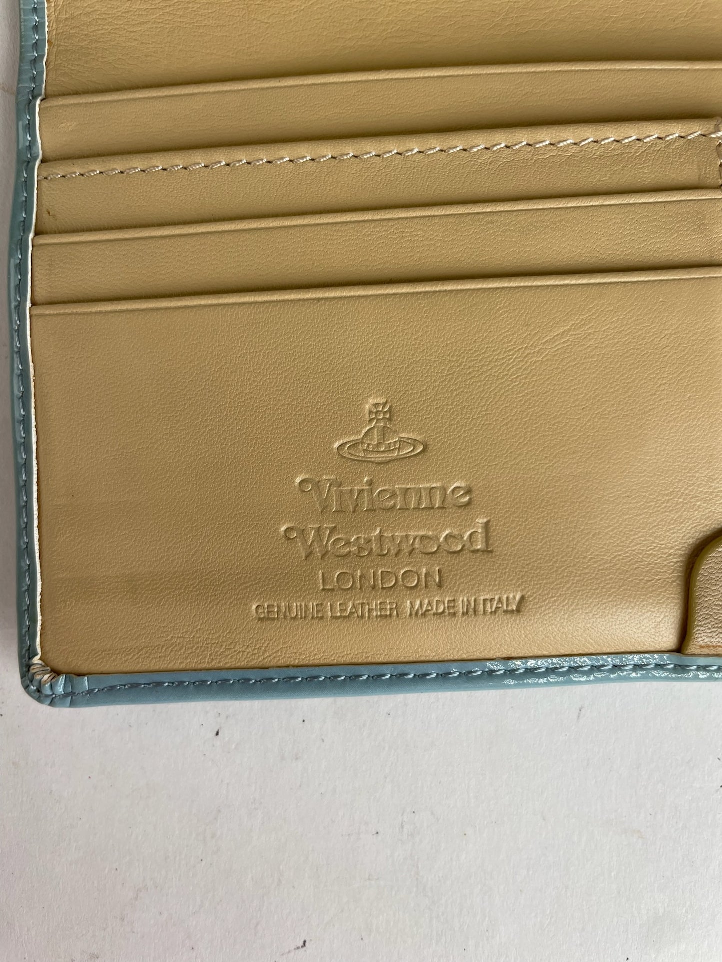 Vintage Vivienne Westwood Patent Leather Wallet Baby Blue