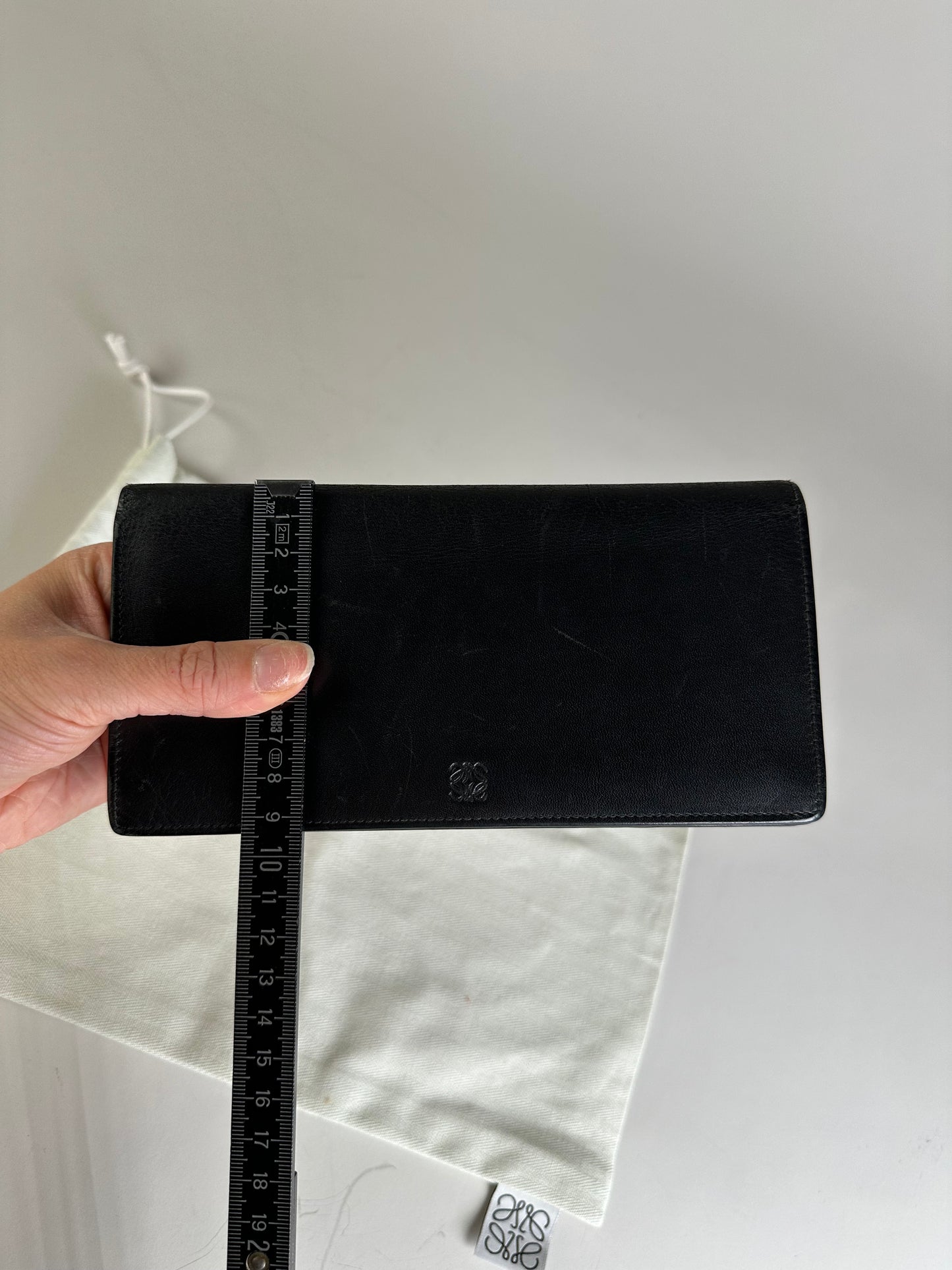 Vintage Loewe Leather Long Wallet Black