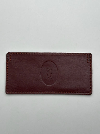 Vintage Cartier Leather ID Holder burgundy