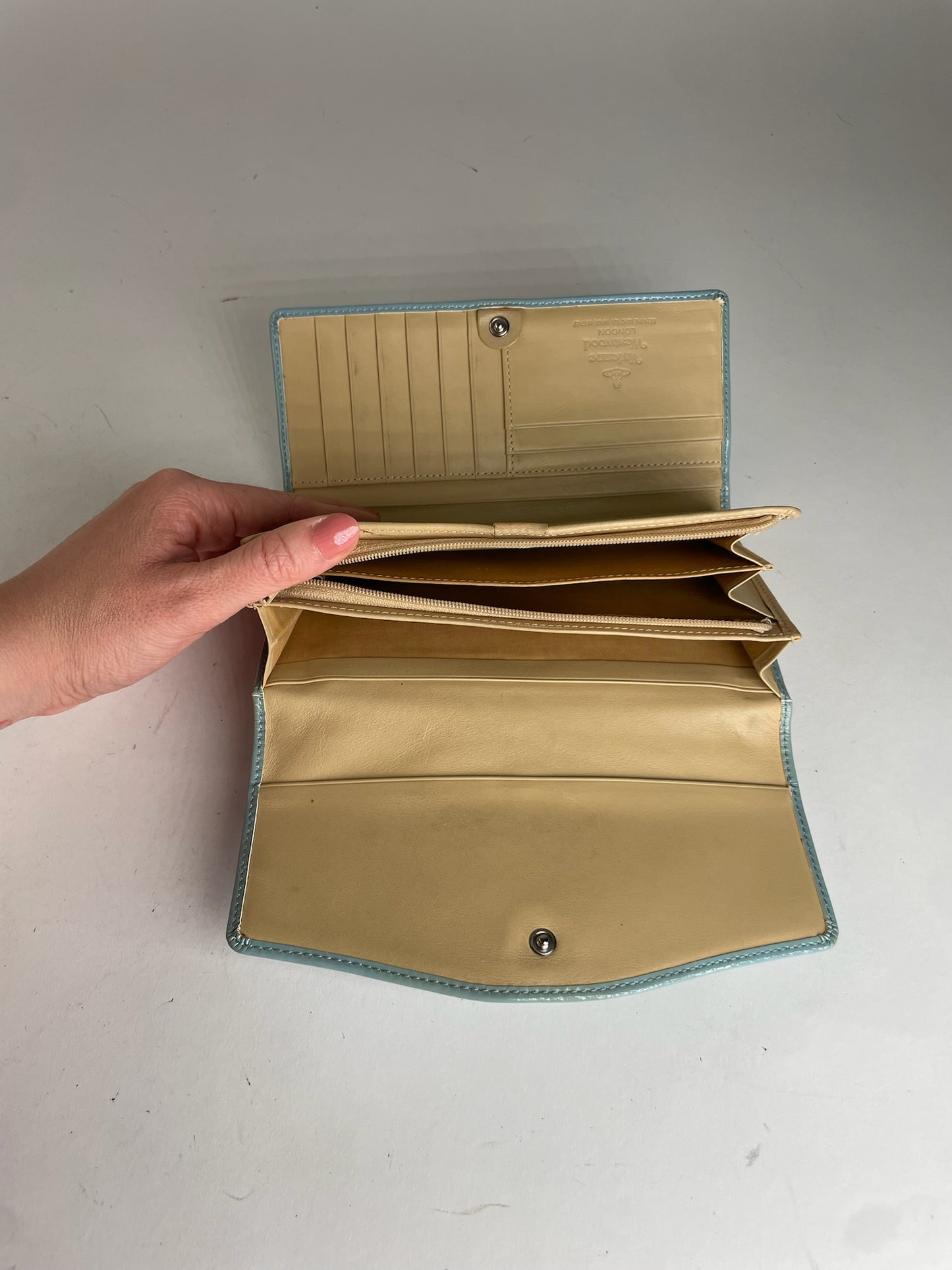 Vintage Vivienne Westwood Patent Leather Wallet Baby Blue